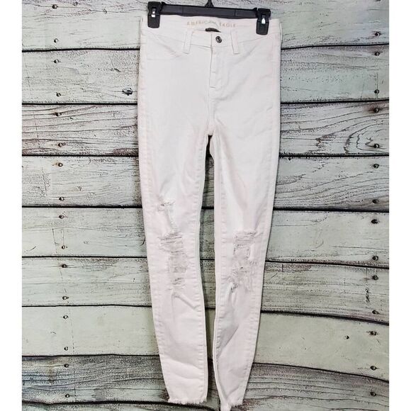 American Eagle Size 0 White Skinny Jegging - Picture 1 of 8